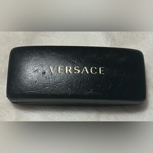 Versace eyeglass case black with gold lettering